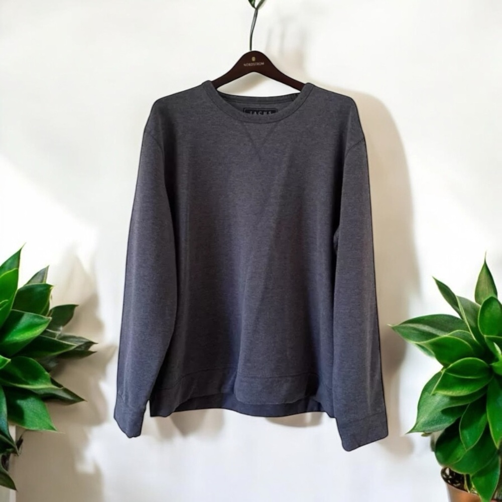 JACHS New York Men’s Long Sleeve Crew Neck Pullover Sweatshirt Gray Size XL